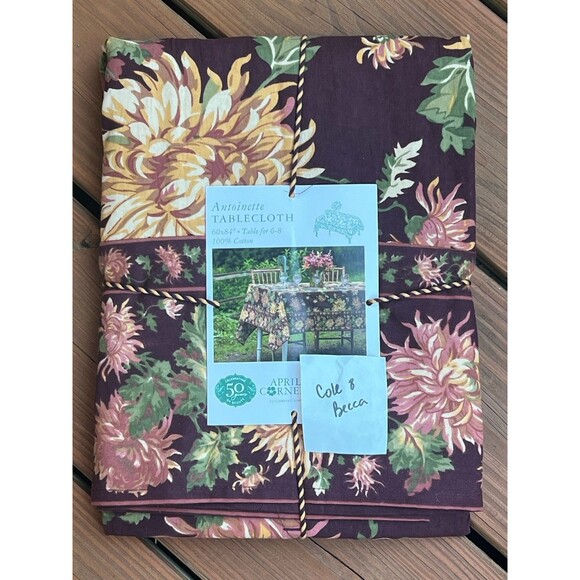 April Cornell Antoinette Tablecloth 60x84” Floral Thanksgiving Fall Autumn New - Picture 2 of 4